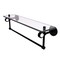 Clearview Collection 22 Inch Glass Shelf With Towel Bar And Dotted Accents - Matte Black